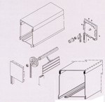 Despiece de persiana de aluminio con cajn exterior